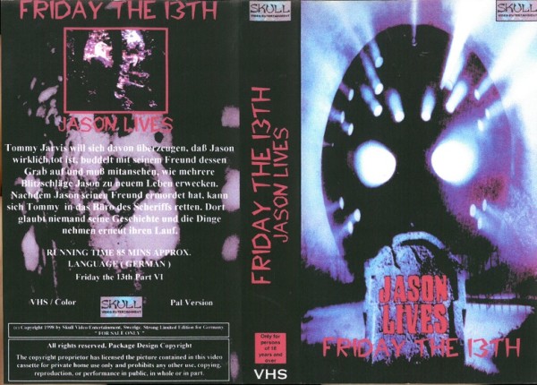 Friday the 13th - Jason lives - Freitag der 13. Teil 6 - Jason lebt (Skull Video)